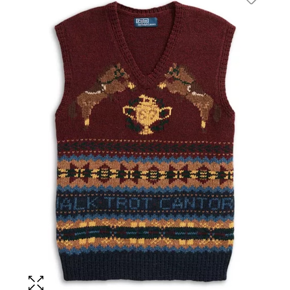 Polo Ralph Lauren Burgundy Equestrian Sweater Vest
